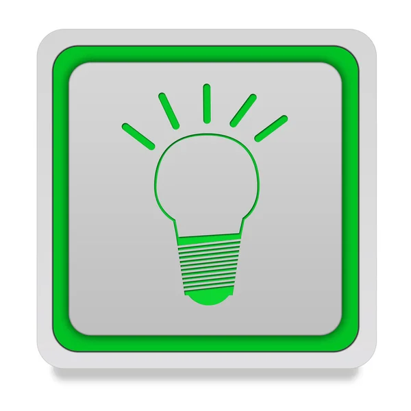 Light bulb square icon on white background — Stock Photo, Image