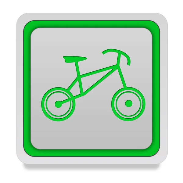 Ícone quadrado de bicicleta no fundo branco — Fotografia de Stock