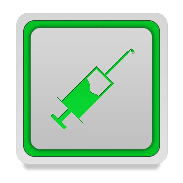 Injectie vierkante pictogram op witte achtergrond — Stockfoto