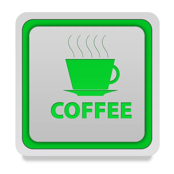 Kawy ikona kwadrat na białym tle — Zdjęcie stockowe