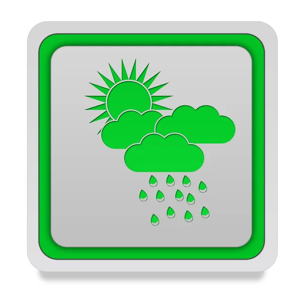 Regen vierkante pictogram op witte achtergrond — Stockfoto