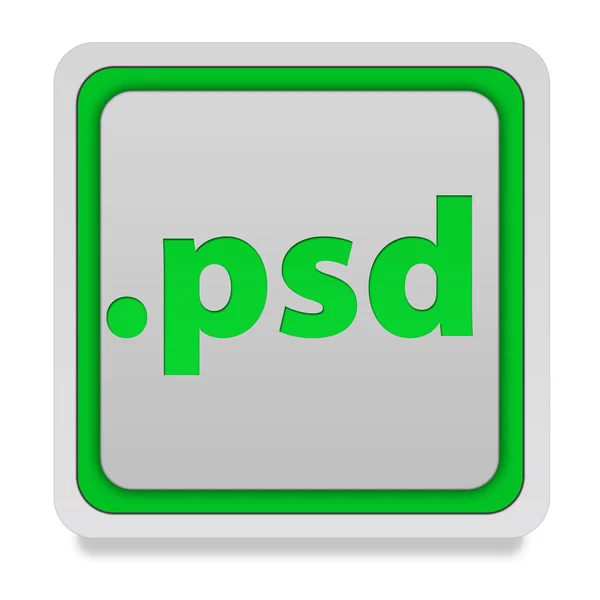 .psd quadratisches Symbol auf weißem Hintergrund — Stockfoto