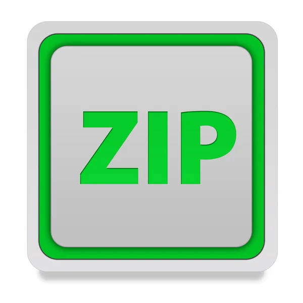 Zip vierkante pictogram op witte achtergrond — Stockfoto