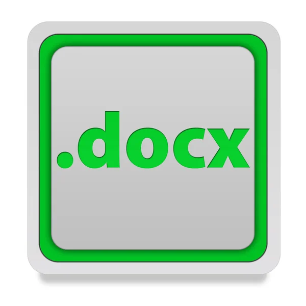 .白色背景上的 Docx 方形图标 — 图库照片