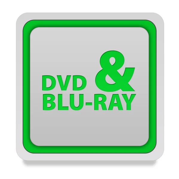 DVD en bluray vierkante pictogram op witte achtergrond — Stockfoto