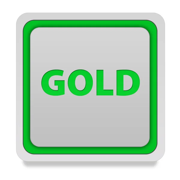 Gold square icon on white background — Stock Photo, Image