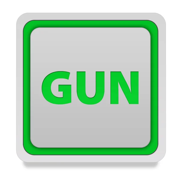 Gun square icon on white background — Stock Photo, Image