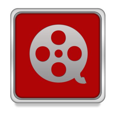 Beyaz arka plan üzerinde film kare simgesi