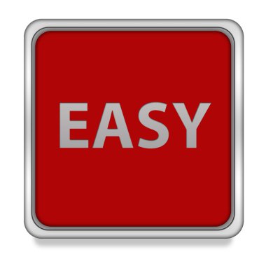 Beyaz arka plan üzerinde kolay kare simgesi