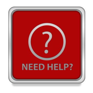 Beyaz arkaplanda kare simgesine yardım et