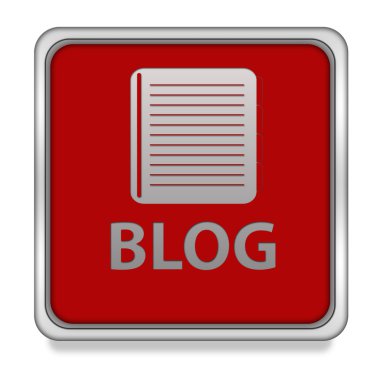 Beyaz arka plan üzerinde blog kare simgesi