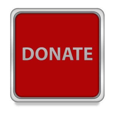 Kare simgesi beyaz zemin üzerine bağış