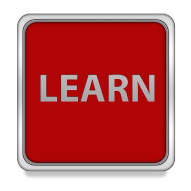 Beyaz arka plan üzerinde kare simgesi öğrenin