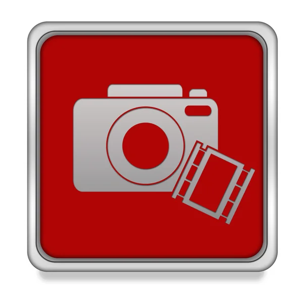 Camera vierkante pictogram op witte achtergrond — Stockfoto