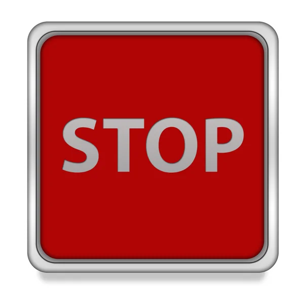 Stop vierkante pictogram op witte achtergrond — Stockfoto