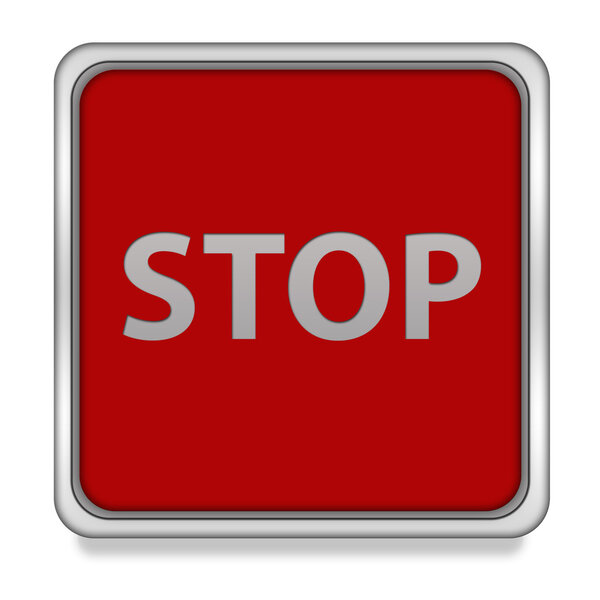 stop square icon on white background