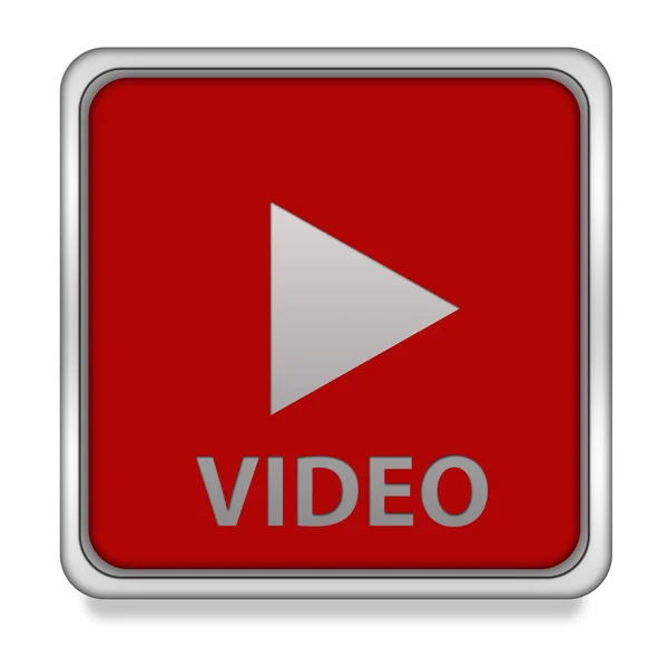 Ícone quadrado de vídeo no fundo branco — Fotografia de Stock