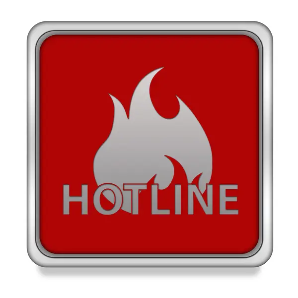 Hotline icône carrée sur fond blanc — Photo