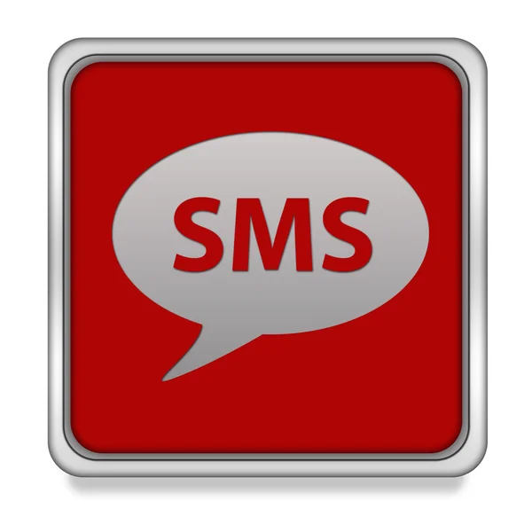 Sms 아이콘에 흰색 배경 사각형 — 스톡 사진