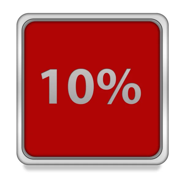 Ícone quadrado de dez por cento no fundo branco — Fotografia de Stock