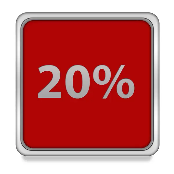 Twenty percent square icon on white background — Stock Photo, Image