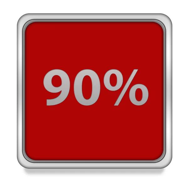 Kilencven százaléka négyzet alakú ikon a fehér háttér — Stock Fotó