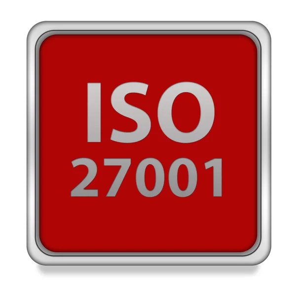 ISO 27001 négyzet alakú ikon a fehér háttér — Stock Fotó