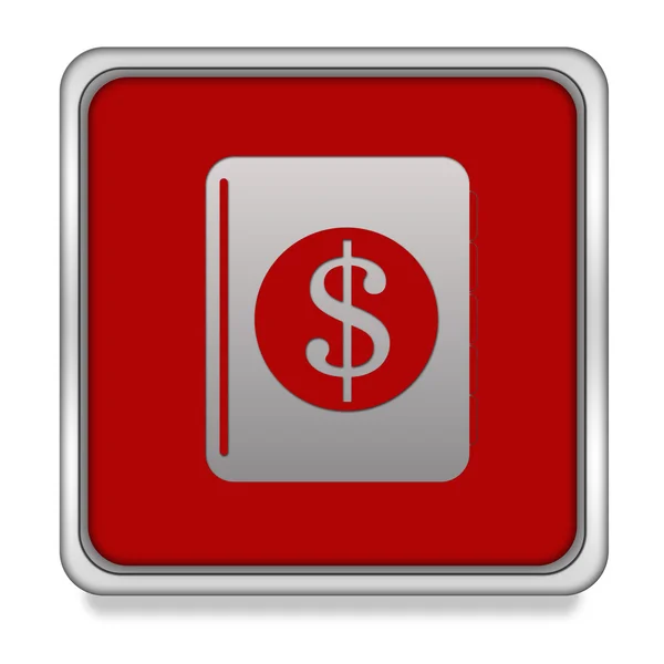 Dollar money book square icon on white background — Stock Photo, Image