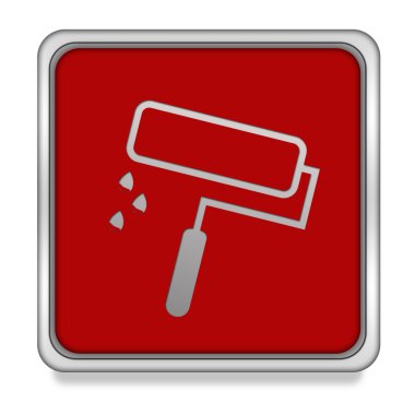 Beyaz arka plan üzerinde boya kare simgesi