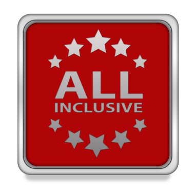 All inclusive square icon on white background clipart