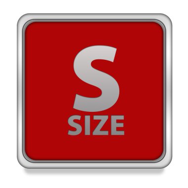 S boyutu kare simgesi beyaz arka plan üzerinde