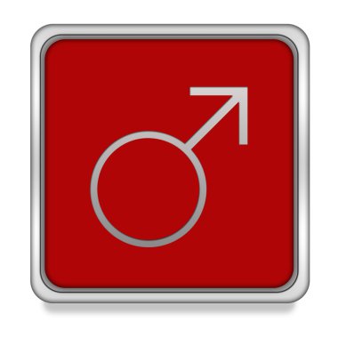 Beyaz arka plan üzerinde erkek kare simgesi