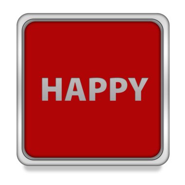 Beyaz arka plan üzerinde mutlu kare simgesi