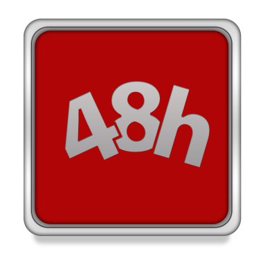 48 saat simgesi beyaz arka plan üzerinde kare