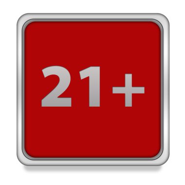 Beyaz arka plan üzerinde 21 kare simgesi