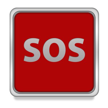 Beyaz zemin üzerine sos kare simgesi