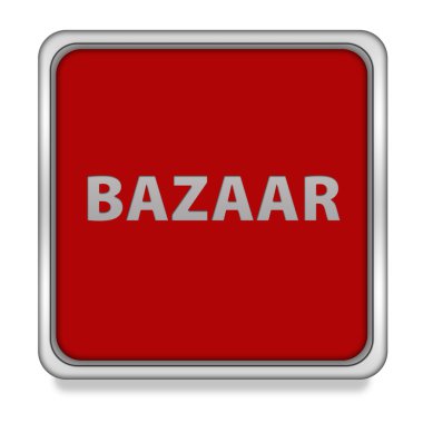 In Bazaarı kare simgesi beyaz arka plan üzerinde