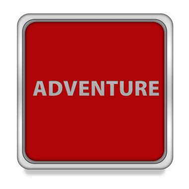 Macera kare simgesi beyaz arka plan üzerinde