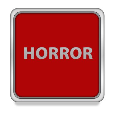 Beyaz arka plan üzerinde korku kare simgesi