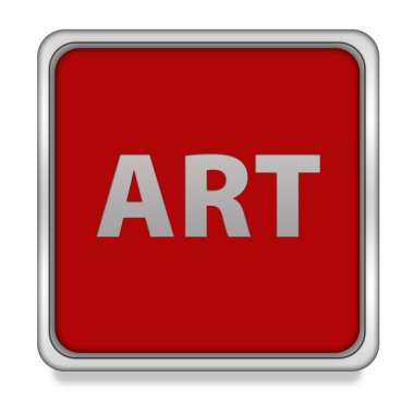 Beyaz arka plan üzerinde sanat kare simgesi