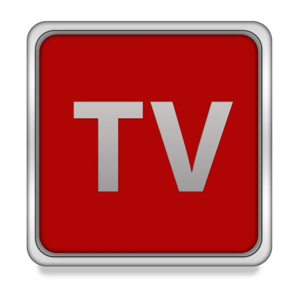 TV vierkante pictogram op witte achtergrond — Stockfoto