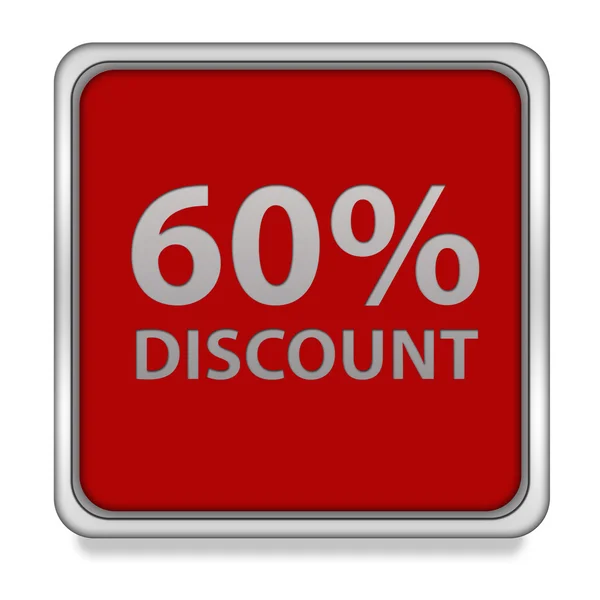 Discount sixty percent square icon on white background — Stock Photo, Image