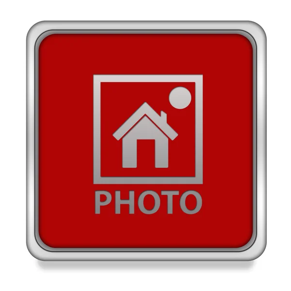 Photo square icon on white background — Stock Photo, Image