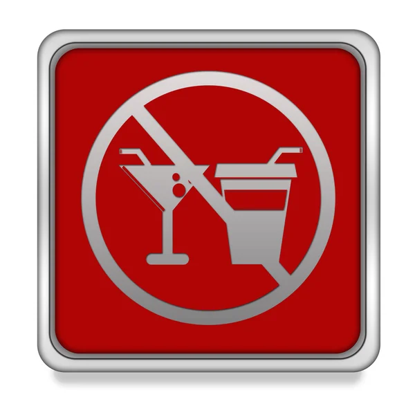 Do not eat square icon on white background — Stock Photo, Image