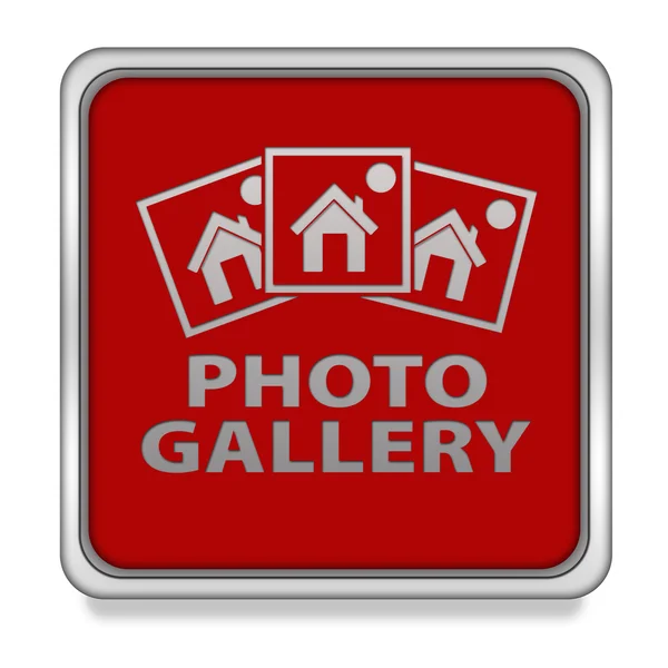 Photo galery τετράγωνο εικονίδιο σε άσπρο φόντο — Φωτογραφία Αρχείου