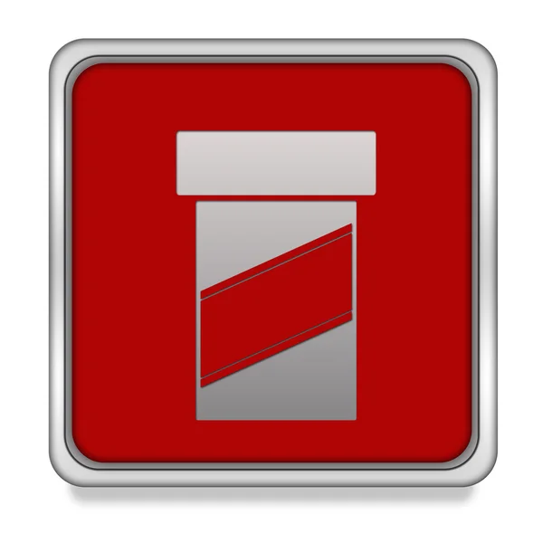 Pigułka ikona kwadrat na białym tle — Zdjęcie stockowe