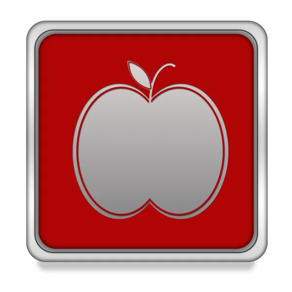 Ícone quadrado da Apple no fundo branco — Fotografia de Stock