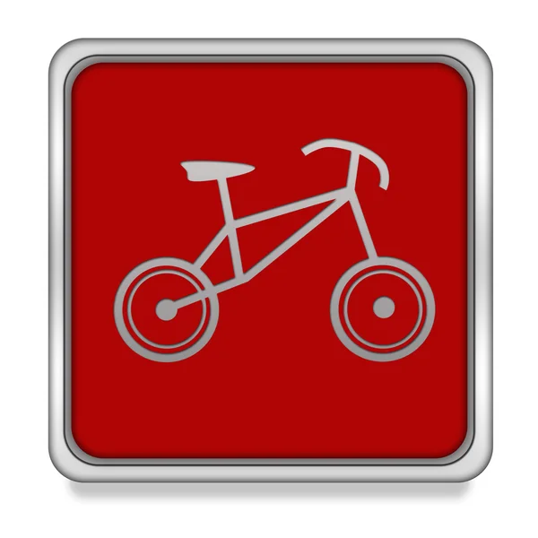 Bicicleta icono cuadrado sobre fondo blanco — Foto de Stock