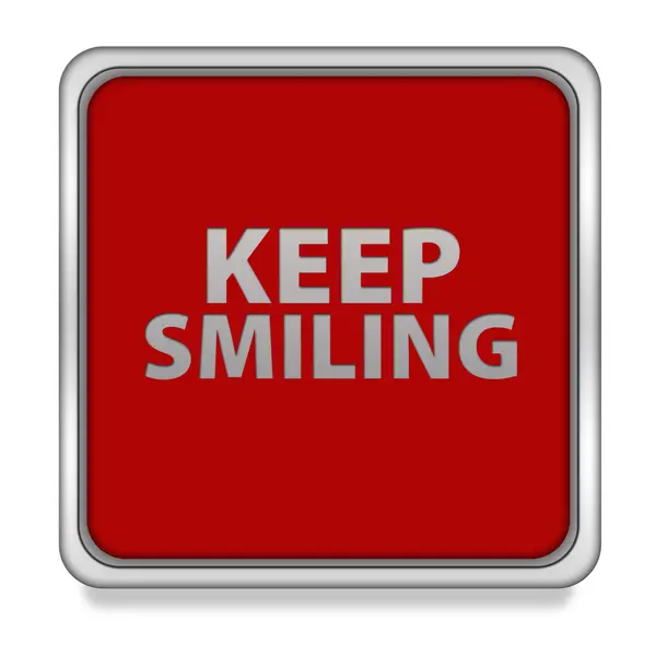 Continue sorrindo ícone quadrado no fundo branco — Fotografia de Stock