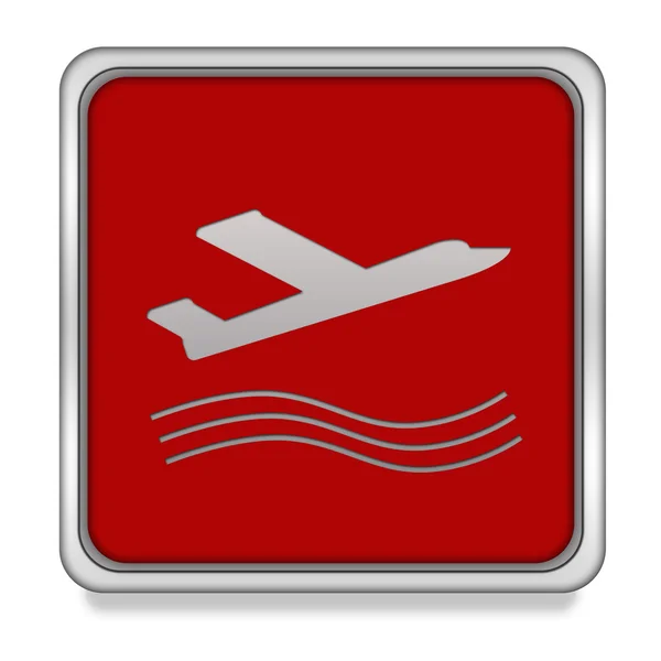 Plane square icon on white background — Stock Photo, Image